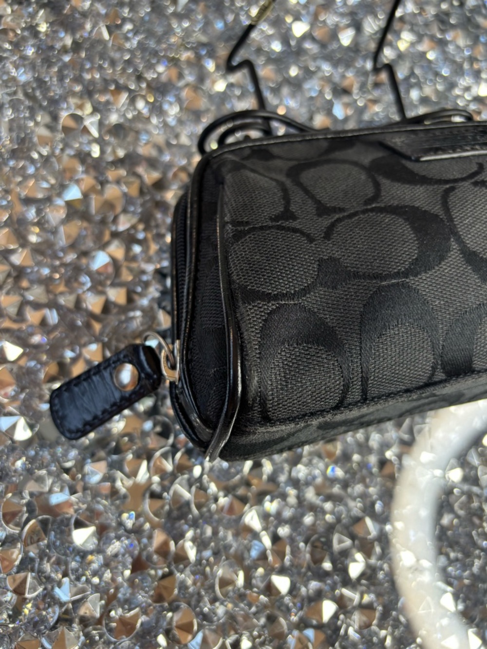 Coach Black Signature Jacquard Cosmetic Pouch - Picture 8 of 10